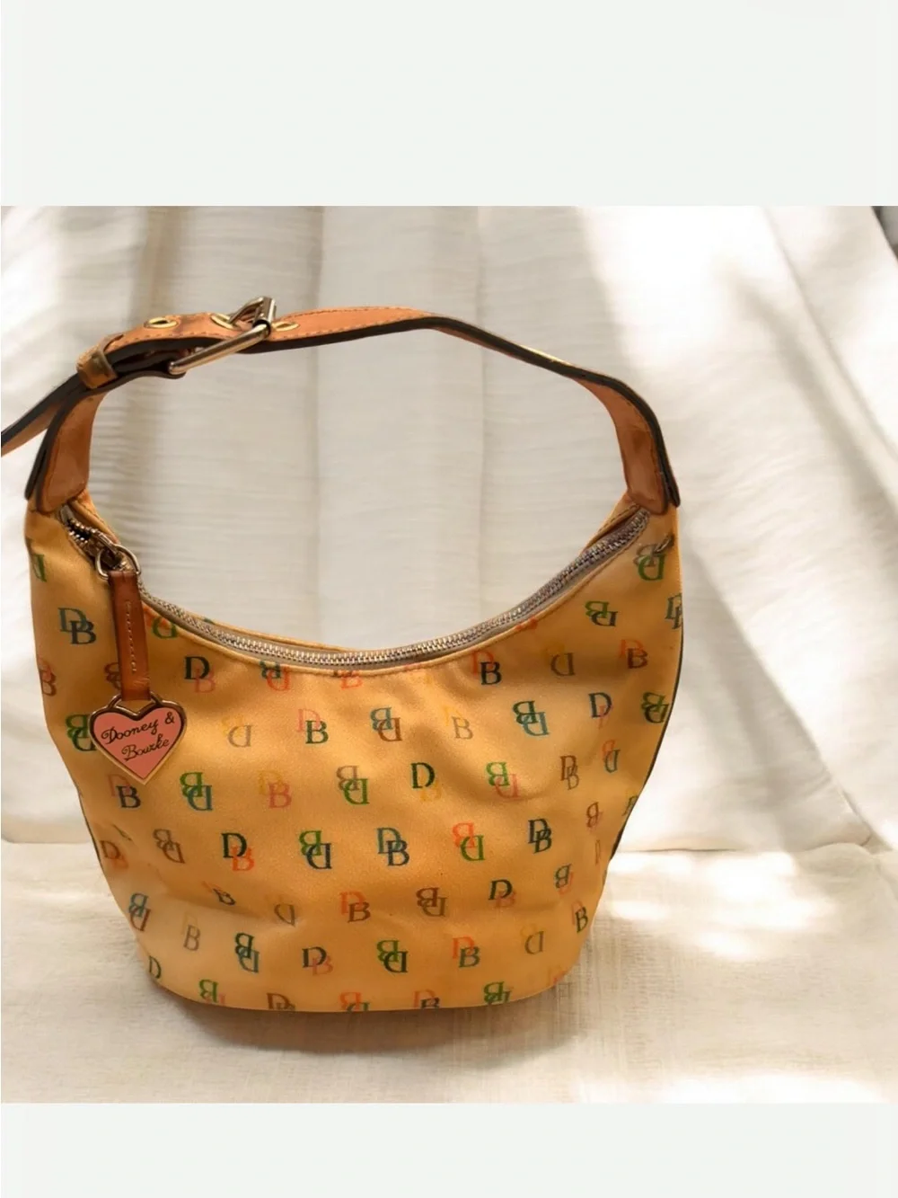 Vintage Dooney & Bourke Multicolor DB Logo Satchel, Hobo and Wristlet Set